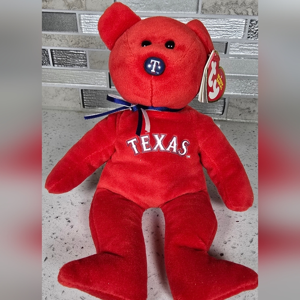 Red Texas Beanie Baby Bear